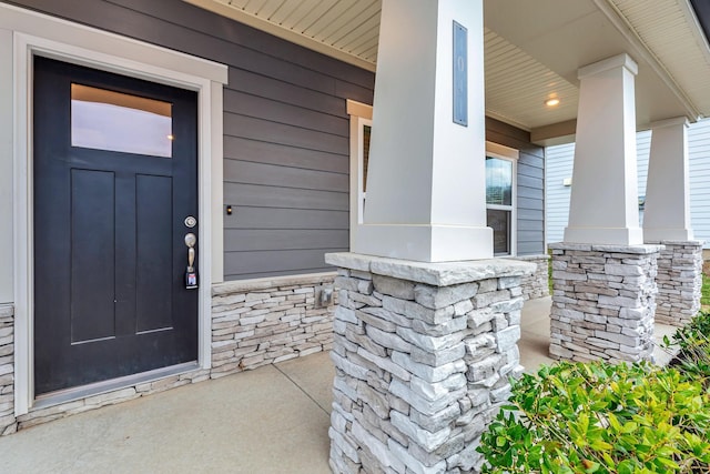 property entrance with a porch