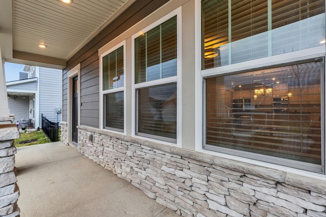 view of patio with a porch