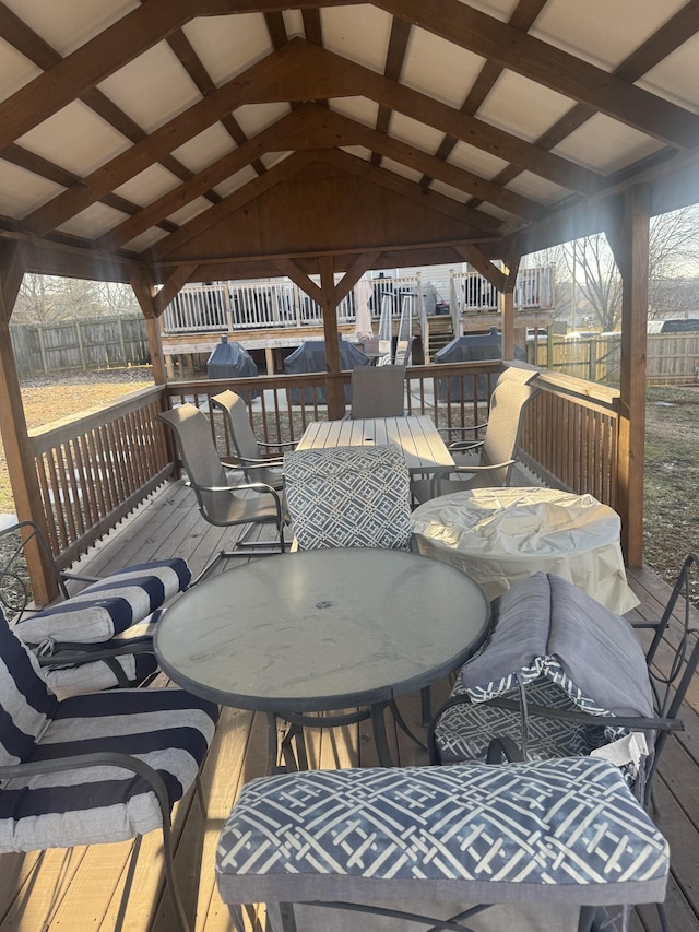 deck with a gazebo