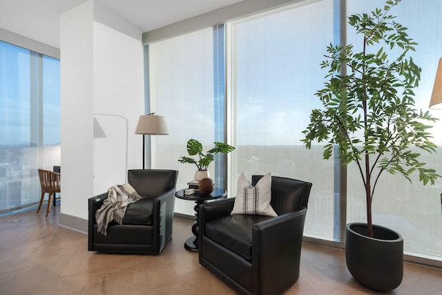 sitting room featuring hardwood / wood-style floors