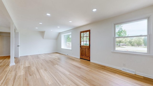 interior space with light wood-type flooring