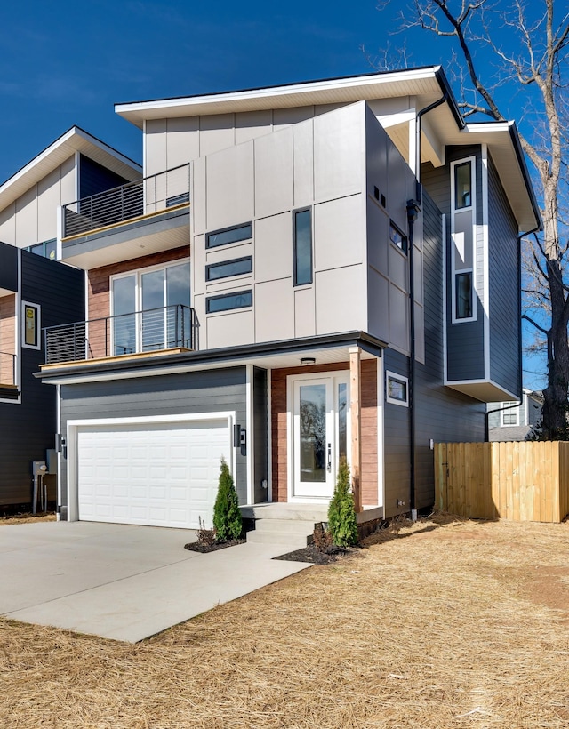 contemporary house with a garage