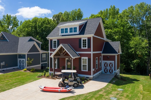 view of front of home with a front yard