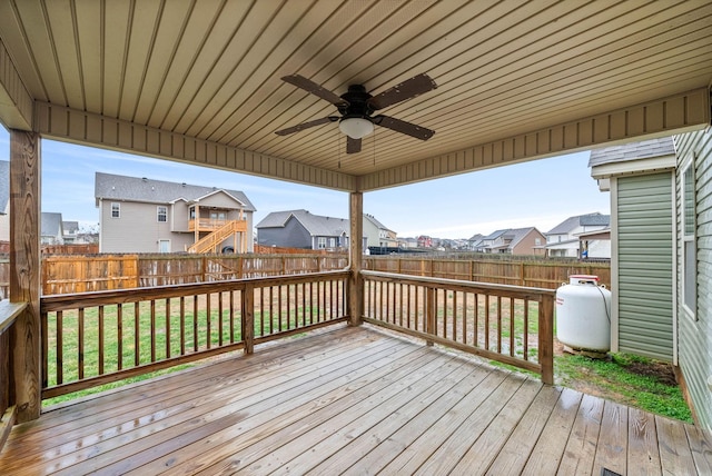 deck featuring ceiling fan