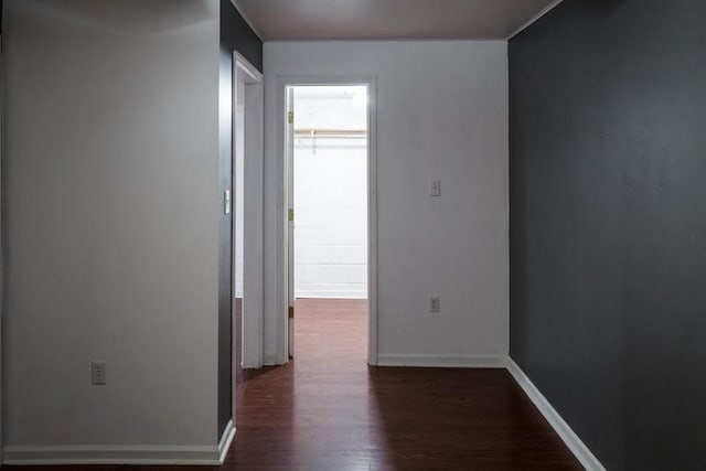 hall featuring dark hardwood / wood-style flooring