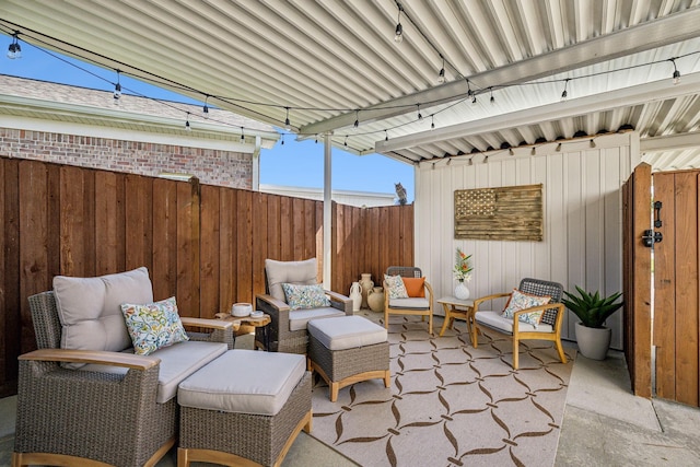 view of patio with an outdoor living space