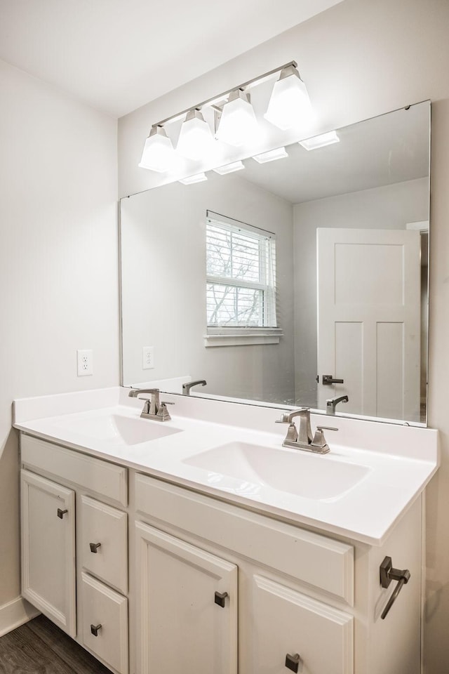 1335 Crescent Ridge Dr, Gallatin, TN 37066 - bathroom with hardwood / wood-style flooring and vanity