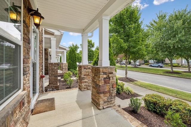 view of patio with covered porch