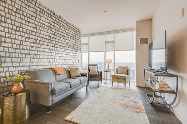 515 Church St Unit 3208, Nashville, TN 37219 - living room featuring floor to ceiling windows