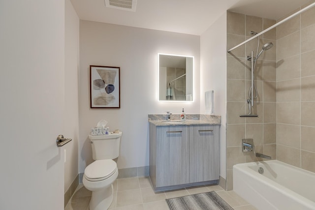 515 Church St Unit 3208, Nashville, TN 37219 - full bathroom with vanity, tiled shower / bath, tile patterned floors, and toilet