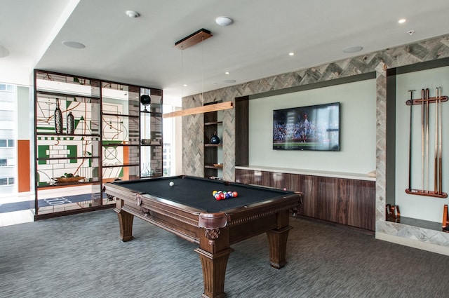 515 Church St Unit 3208, Nashville, TN 37219 - game room with billiards and dark carpet