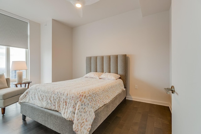 515 Church St Unit 3208, Nashville, TN 37219 - bedroom with ceiling fan and dark hardwood / wood-style floors