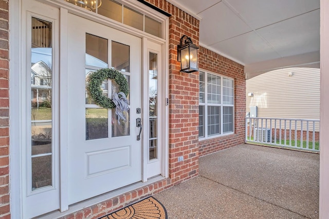 entrance to property with a porch