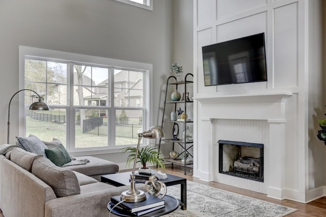 living room featuring wood-type flooring