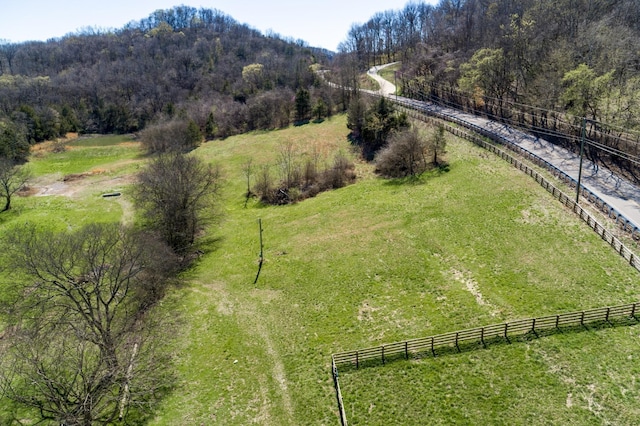 drone / aerial view featuring a rural view