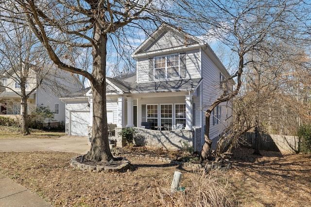 front of property featuring a garage