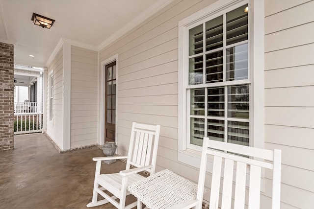 view of patio featuring covered porch