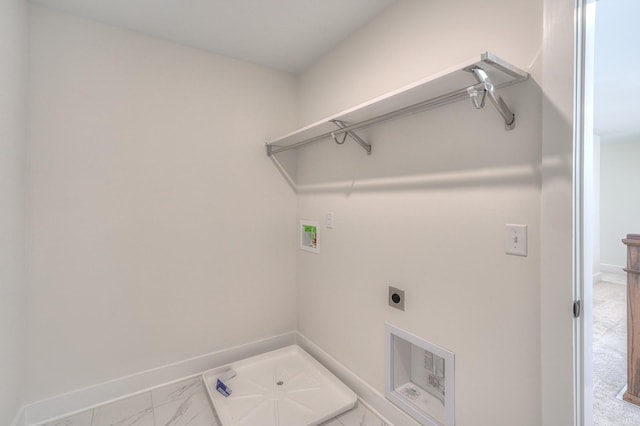 washroom with washer hookup and electric dryer hookup