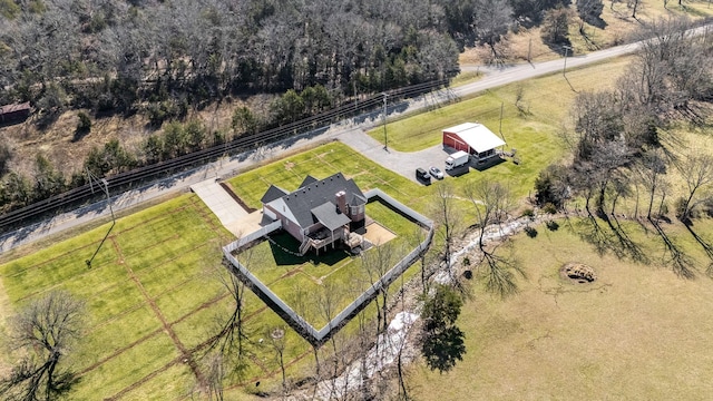 drone / aerial view featuring a rural view