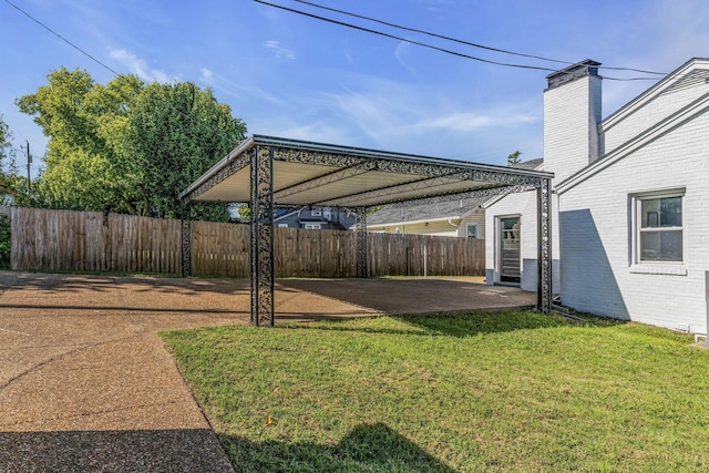 view of yard with a patio area