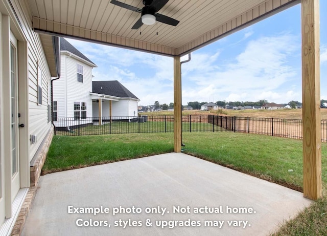 view of patio with ceiling fan