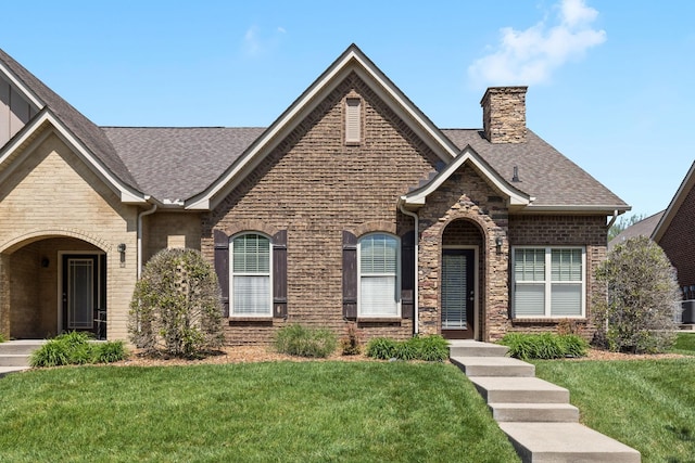 view of front of property with a front yard