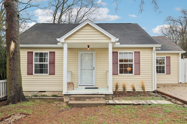 view of bungalow-style home