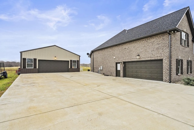 view of property exterior with a garage