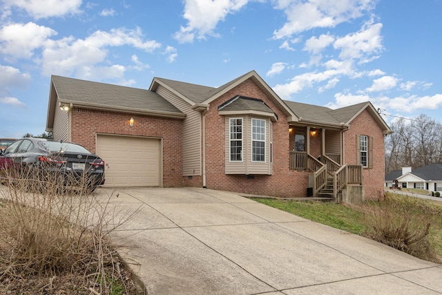 single story home featuring a garage