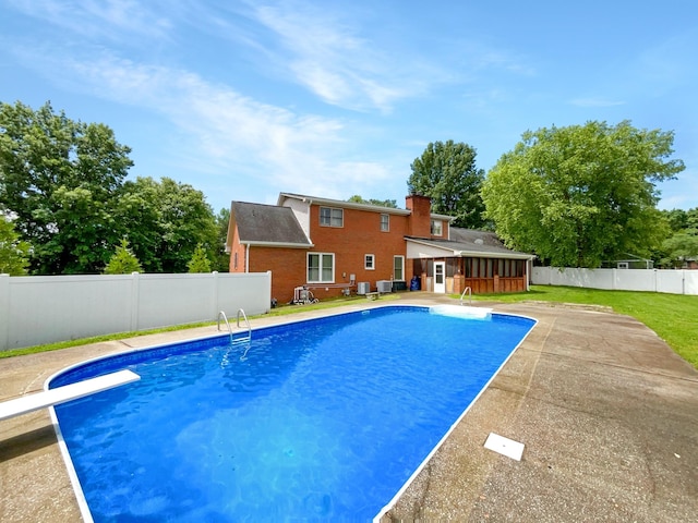 3556 Forest Park Rd, Springfield, TN 37172 - view of swimming pool with a diving board and a patio area