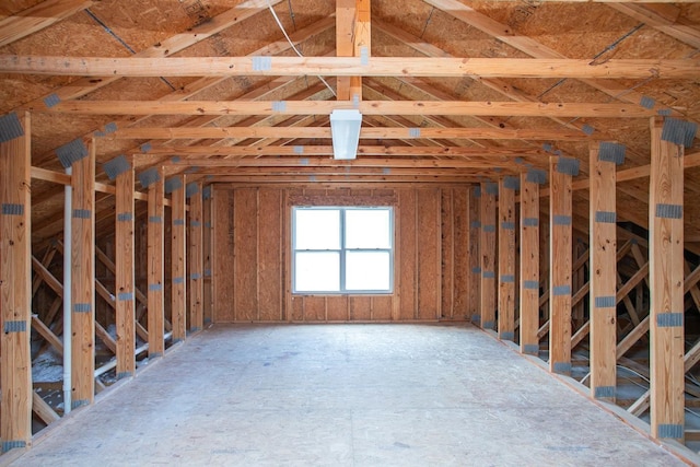 view of unfinished attic