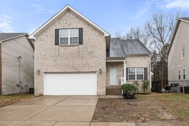 view of property featuring a garage