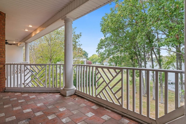 balcony with a water view