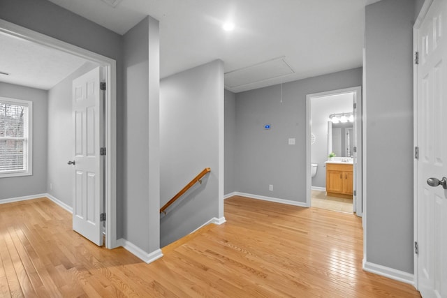 hallway featuring light hardwood / wood-style floors