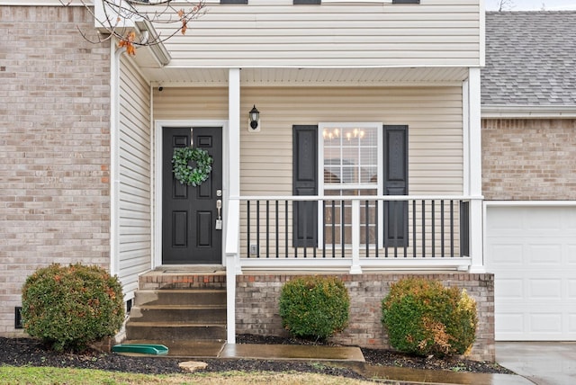 entrance to property with a garage