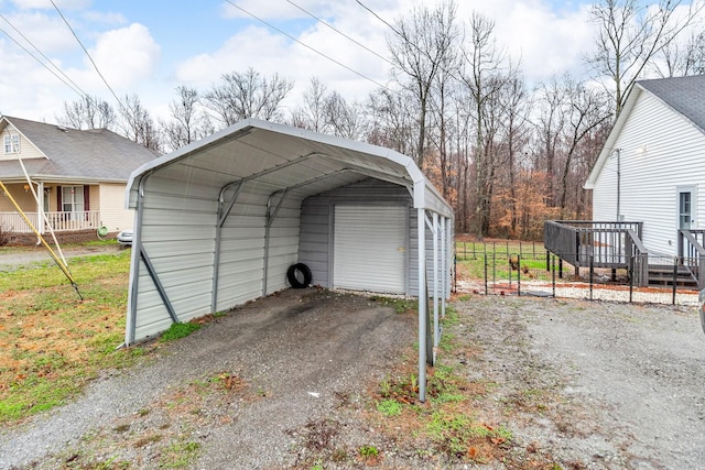 view of outbuilding with a carport