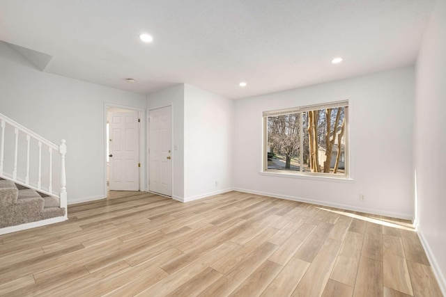 empty room featuring light hardwood / wood-style floors