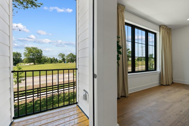 entryway with light wood-type flooring