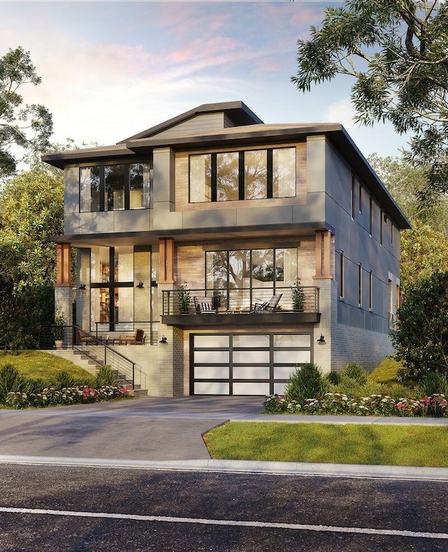 view of front facade featuring a garage