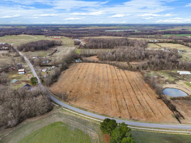 aerial view featuring a rural view