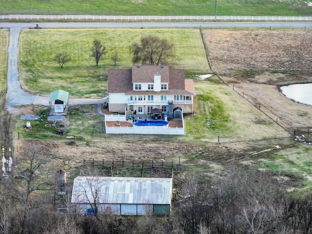 bird's eye view with a rural view