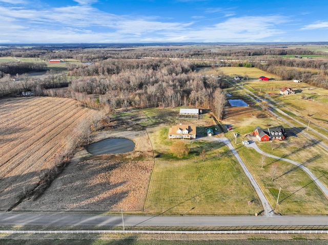 bird's eye view with a rural view