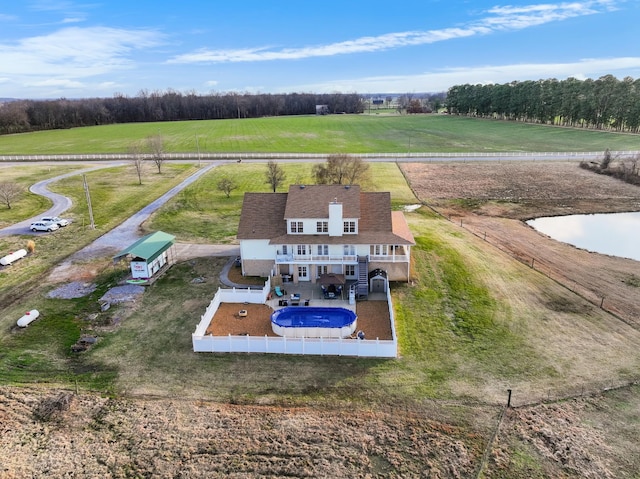 bird's eye view featuring a rural view