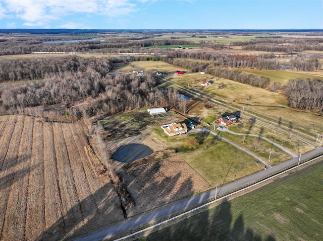 bird's eye view with a rural view