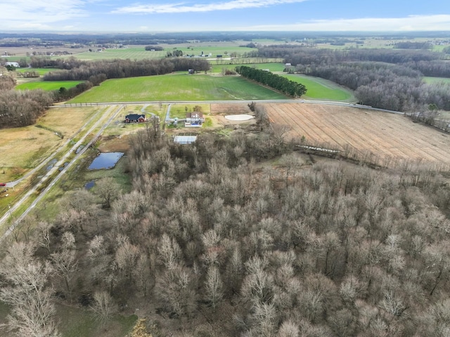 aerial view with a rural view