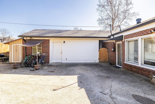 view of garage