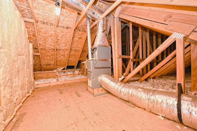 view of unfinished attic