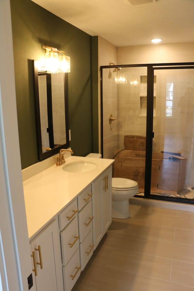 3 Charleston Cv, Clarksville, TN 37043 - bathroom featuring vanity, a stall shower, and tile patterned flooring