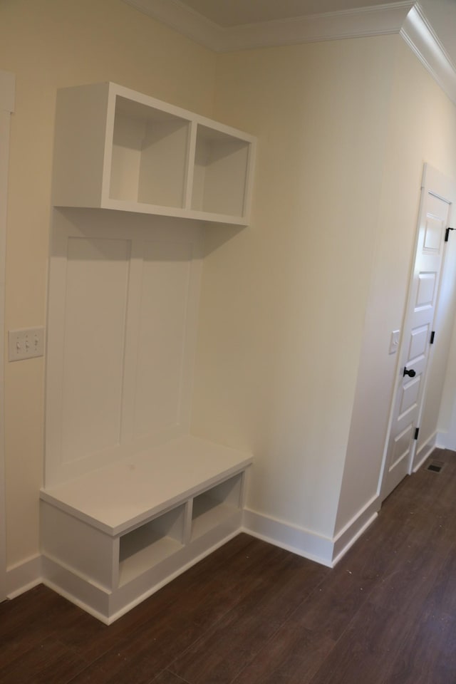 3 Charleston Cv, Clarksville, TN 37043 - mudroom featuring dark wood finished floors and ornamental molding