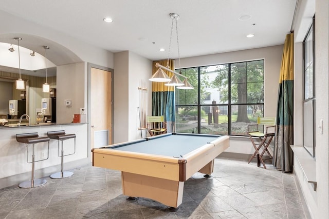 recreation room with pool table